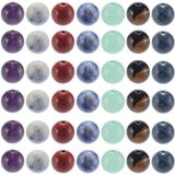 SOFPLATE 2 Kordon Yakl. 94 Kırmızı Jasper Boncuğu 8 mm Doğal Taş Boncuk Seti Çakra Renkli Lazuli Kaplan Gözü Küre Yuvarlak Karışık Taş Düz Gevşek Mesafe Tutucu Takı Bilezikler Kolyeler Kendin Yap