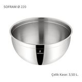 Sofram 22 Cm Çelik Kase 3,50 Litre Gri