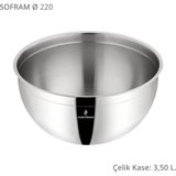 Sofram 22 Cm Çelik Kase 3,50 Litre