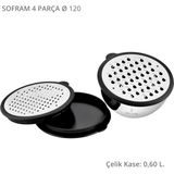 Sofram 4 Parça 12 cm Rendeli Saklama Kabı - 0,6 ml - Siyah - Gümüş