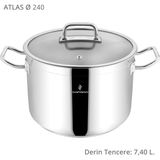 Sofram Atlas 24 cm Xl Derin Tencere - Gümüş