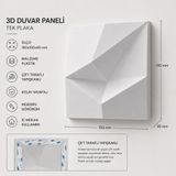 Sofriva 3D Duvar Paneli Kendinden Yapışkanlı Dekoratif Duvar Kaplama 150x150x45 mm Beyaz Modern Geometrik Tasarım