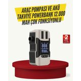 SOFRİVA Araç Lastik Şişirme Pompası ve Akü Takviye Powerbank Bir Arada - RFIOVS4330-8367