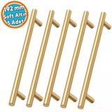Soft Altın Metal (5 Adet) Mobilya Mutfak Dolap Çekmece Dolabı Kulbu Kulpu Kulpları 192Mm