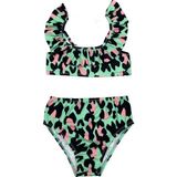 Soft and Baby Kız Çocuk Mayo Bikini Yüksek Bel Fırfırlı - 3 - 4 Yaş - Yeşil