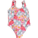Soft and Baby Kız Çocuk Mayo Leopar-Flamingo Desenli - 7 - 8 Yaş - Gri