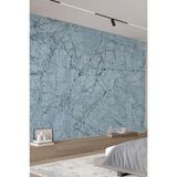 Soft Blue Vintage Efektli Tek Parça Duvar Kağıdı, 280 x 280