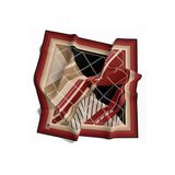 Soft Bordürlü Ekose Desenli Bordo Renkli 90X90 Eşarp (İpek İçermez) Kenar Dikiş Şekli El Dikişli
