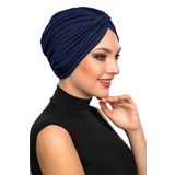 SOFT ÇAPRAZ W LACİVERT HAZIR TÜRBAN TESETTÜR BONE