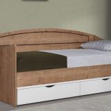 Soft Çekmeceli Karyola, Ceviz Beyaz, 90X200