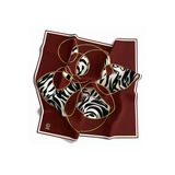 Soft Çember Ve Zebra Desenli Bordo Renkli 90X90 Eşarp (İpek İçermez) Kenar Dikiş Şekli El Dikişli