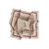 Soft Çerçeveli Ve Batik Desenli Bakır Renkli 90X90 Eşarp (İpek İçermez) Kenar Dikiş Şekli El Dikişli