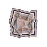 Soft Çerçeveli Ve Batik Desenli Lacivert Renkli 90X90 Eşarp (İpek İçermez) Kenar Dikiş Şekli El Dikişli