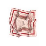 Soft Çerçeveli Ve Batik Desenli Nar Çiçeği Renkli 90X90 Eşarp (İpek İçermez) Kenar Dikiş Şekli El Dikişli
