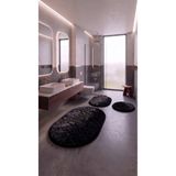 SOFT DECOR 3'Lü Peluş Banyo paspası Halısı Su emici Klozet takımı Yıkanabilir Kaymaz taban 60x100_50x60_40x40