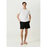 Soft Dokulu Unisex Günlük Stil Kar Beyazı Bisiklet Yaka Regular Fit Tişört