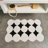 Soft Elegant Curves Tufting Banyo Paspası - Siyah - 60X90 Cm