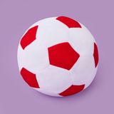 Soft Futbol Topu Figürlü Yastık - Beyaz / Kırmızı - 30X30 cm - 12 x 14 cm - Çok Renkli