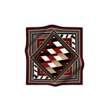 Soft Geometrik Desenli Bordo Renkli 90X90 Eşarp (İpek İçermez) Kenar Dikiş Şekli El Dikişli