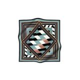 Soft Geometrik Desenli Mint Yeşili Renkli 90X90 Eşarp (İpek İçermez) Kenar Dikiş Şekli El Dikişli