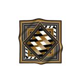 Soft Geometrik Desenli Taba Renkli 90X90 Eşarp (İpek İçermez) Kenar Dikiş Şekli El Dikişli