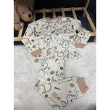 Soft Hayvanlar Çıtçıtlı Pijama Takım - Gri - 5 Yaş