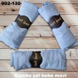 Soft İpek Bambu Pamuk Şal (Bebe Mavi) 902-130