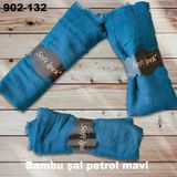 Soft İpek Bambu Pamuk Şal (Petrol Mavi) 902-132