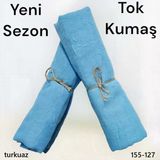Soft İpek Bambu Pamuk Şal (Turkuaz Mavi) 155-127