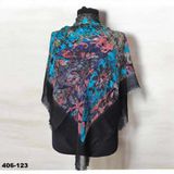 Soft İpek Desenli Flamlı Kotton Eşarp 406-123
