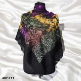 Soft İpek Desenli Flamlı Kotton Eşarp 407-111
