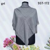 Soft İpek Düz Renk Flamlı Pamuk Eşarp (Gri) 937-172