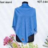 Soft İpek Düz Renk Flamlı Pamuk Eşarp (Kot Mavi) 937-144