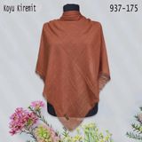 Soft İpek Düz Renk Flamlı Pamuk Eşarp (Koyu Kiremit) 937-175