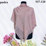Soft İpek Düz Renk Flamlı Pamuk Eşarp (Pudra) 937-120