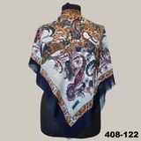 Soft İpek Etnik Desenli Flamlı Kotton Eşarp 408-122