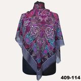 Soft İpek Etnik Desenli Flamlı Kotton Eşarp 409-114