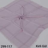 Soft İpek Sim Şeritli Balık Sırtı Pamuk Eşarp (Kirli Gül) 299-117