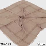 Soft İpek Sim Şeritli Balık Sırtı Pamuk Eşarp (Vizon) 299-121