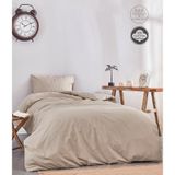Soft Kahverengi %100 Pamuklu Tek Kişilik Nevresim Takımı