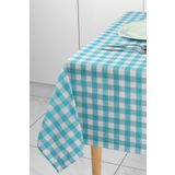 Soft Kare 100x170 Turkuaz Büyük Ekose Kareli Piknik Örtüsü Ölçü Seçenekli