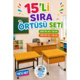 Soft Kare 15’li Yıkanabilir, Leke Tutmaz Lastikli Okul Sıra Örtüsü Seti – Ölçü Seçenekli,