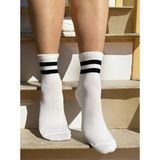 Soft Kepi Siyah Kolej Çorap Unisex 4lü - Beyaz - 36 - 42