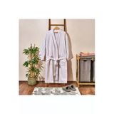 Soft Kimono Çizgili Erkek Bornoz - Beyaz / Mavi - L / XL