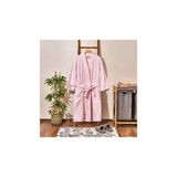 Soft Kimono Çizgili Kadın Bornoz - Beyaz / Pembe - L / Xl - 0 - 1 - Renkli