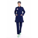Soft Likralı Tesettür Forma Takım İki Çıtçıt - 6459 Kamu Lacivert