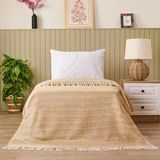 Soft Luma Pamuklu Tek Kişilik Battaniye - Bej / Krem - 150X200 Cm