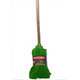 Soft Mop Mikrofiber Havlu Paspas Mop Ucu Ahşap Sapı Takım - Yeşil
