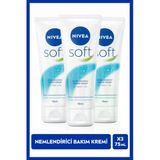 Soft Nemlendirici Bakım Kremi 75ml, Jojoba Yağı, E Vitamini, Yüz Vücut El, Yumuşak Cilt, X3 Adet