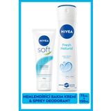 Soft Nemlendirici Bakım Kremi 75ml Ve Kadın Sprey Deodorant Fresh Natural 150ml, Ter Kokusu Karşıt